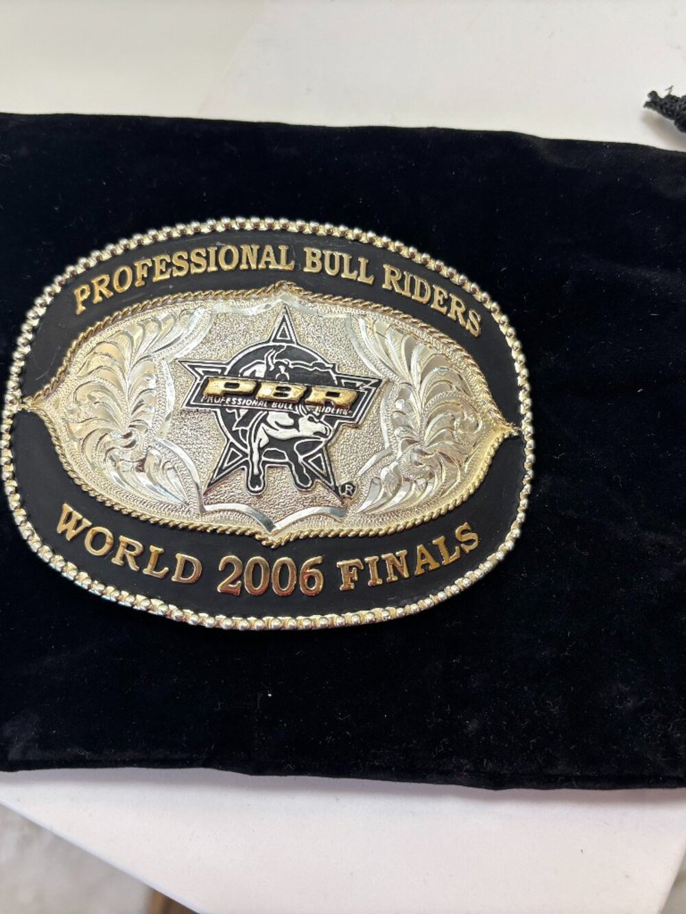 Jeffrey Scott Hand Crafted PBR Award Belt Buckle from 2006 engraved to Adriano M